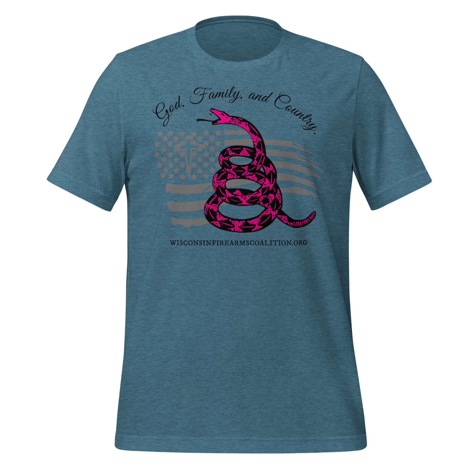 Women’s – Black Text – God, Family and Country – Premium Unisex t-shirt